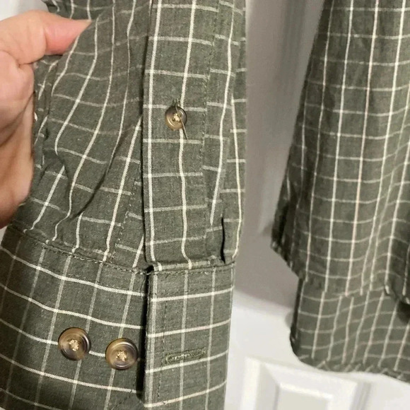 IZOD green & cream cotton button down shirt size XL - Picture 6 of 12